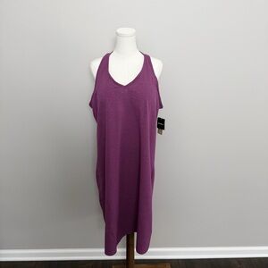 Eddie Bauer Meadow Trail Tank Dress Shelf Bra Athletic Athleisure Purple Tall XL